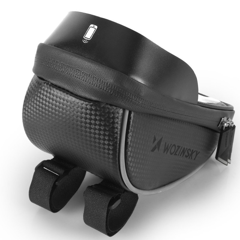 Dviračio vairo krepšys su telefono dėklu 1 l juodas