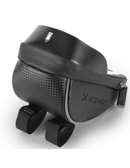 Dviračio vairo krepšys su telefono dėklu 1 l juodas