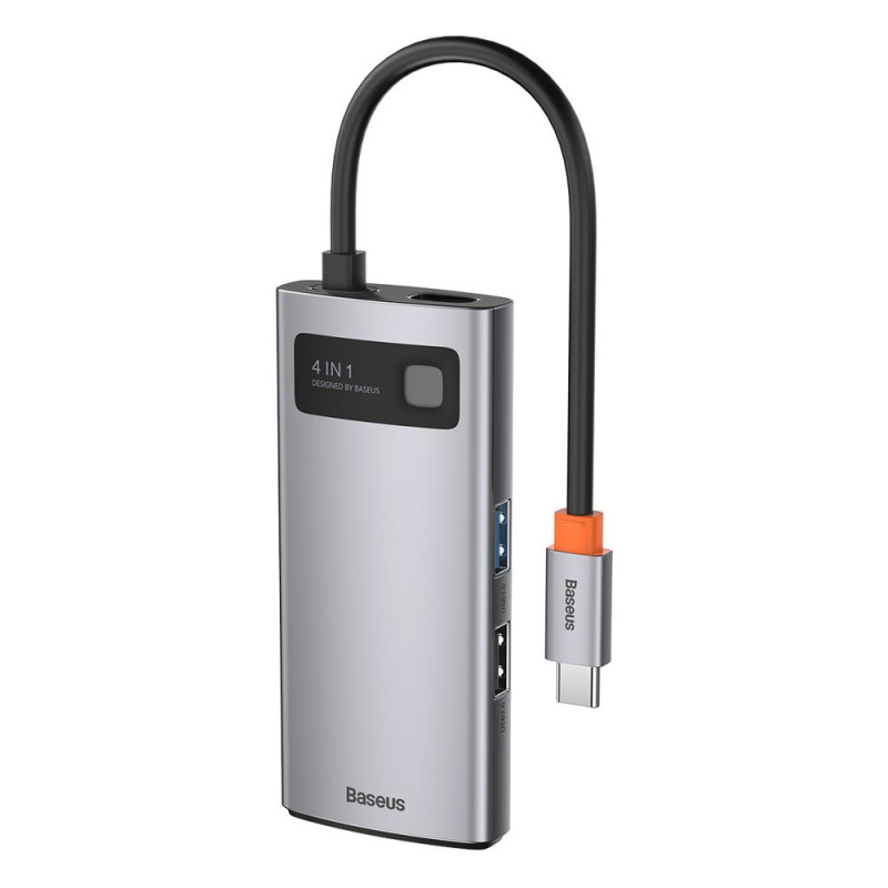 
4 viename daugiafunkcis HUB Metal Gleam USB-C į USB-C maitinimo tiekimas HDMI USB 3.2 USB 2.0
