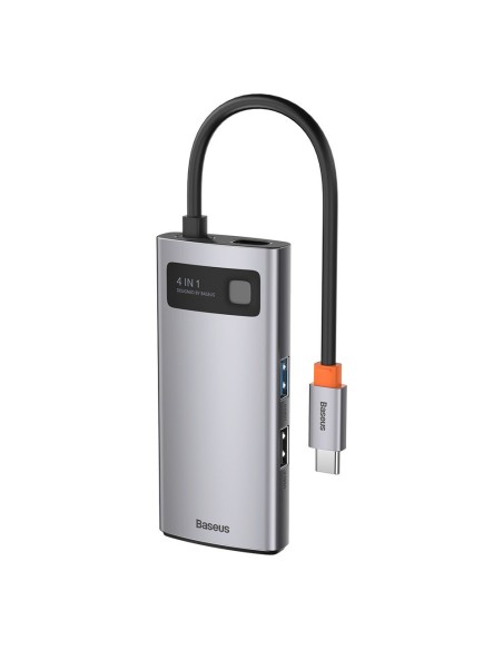 
4 viename daugiafunkcis HUB Metal Gleam USB-C į USB-C maitinimo tiekimas HDMI USB 3.2 USB 2.0
