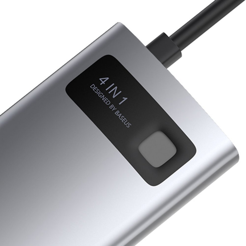 
4 viename daugiafunkcis HUB Metal Gleam USB-C į USB-C maitinimo tiekimas HDMI USB 3.2 USB 2.0
