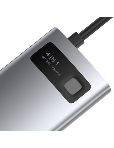 
4 viename daugiafunkcis HUB Metal Gleam USB-C į USB-C maitinimo tiekimas HDMI USB 3.2 USB 2.0
