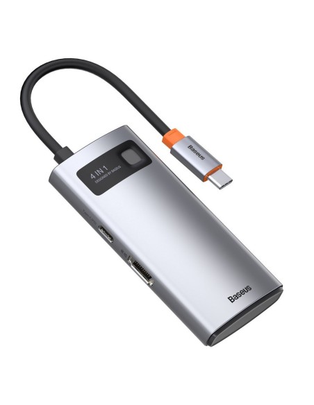 
4 viename daugiafunkcis HUB Metal Gleam USB-C į USB-C maitinimo tiekimas HDMI USB 3.2 USB 2.0
