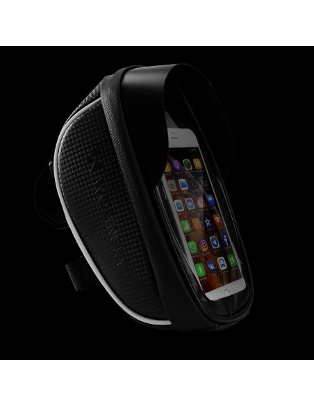 Dviračio vairo krepšys su telefono dėklu 1 l juodas