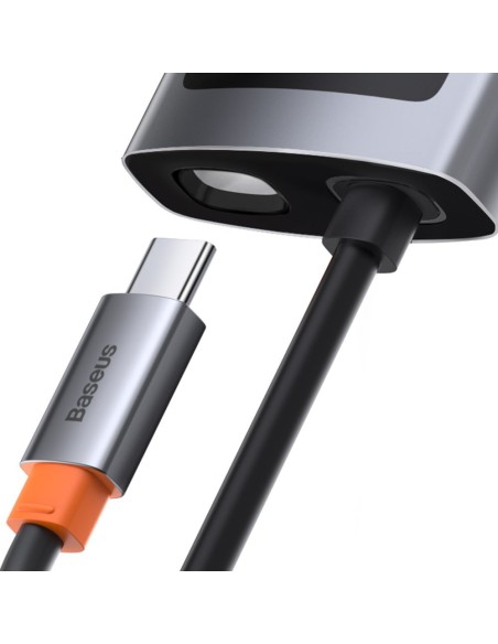 
4 viename daugiafunkcis HUB Metal Gleam USB-C į USB-C maitinimo tiekimas HDMI USB 3.2 USB 2.0
