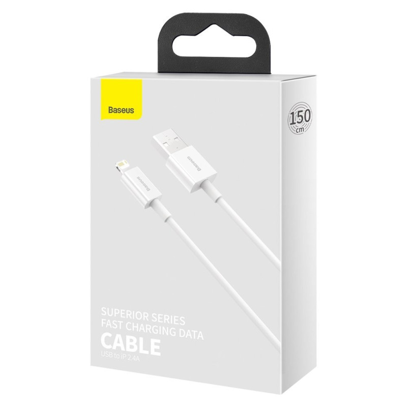 
Puikus iPhone USB laidas - Lightning 1,5 m - baltas
