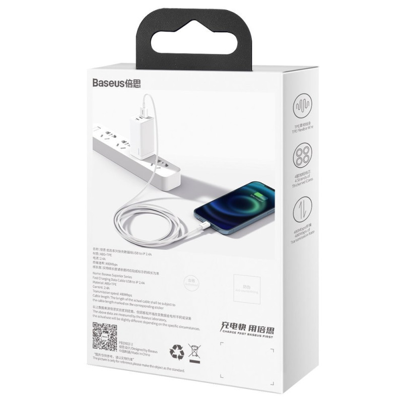 
Puikus iPhone USB laidas - Lightning 1,5 m - baltas
