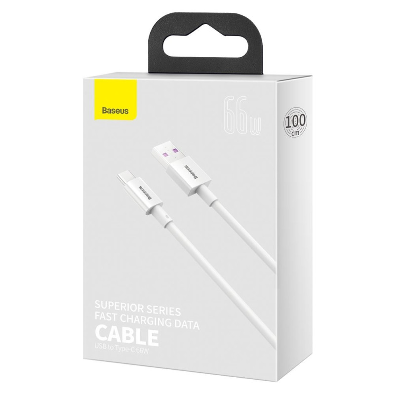 Superior USB – USB-C laidas 66W 6A 1m – baltas