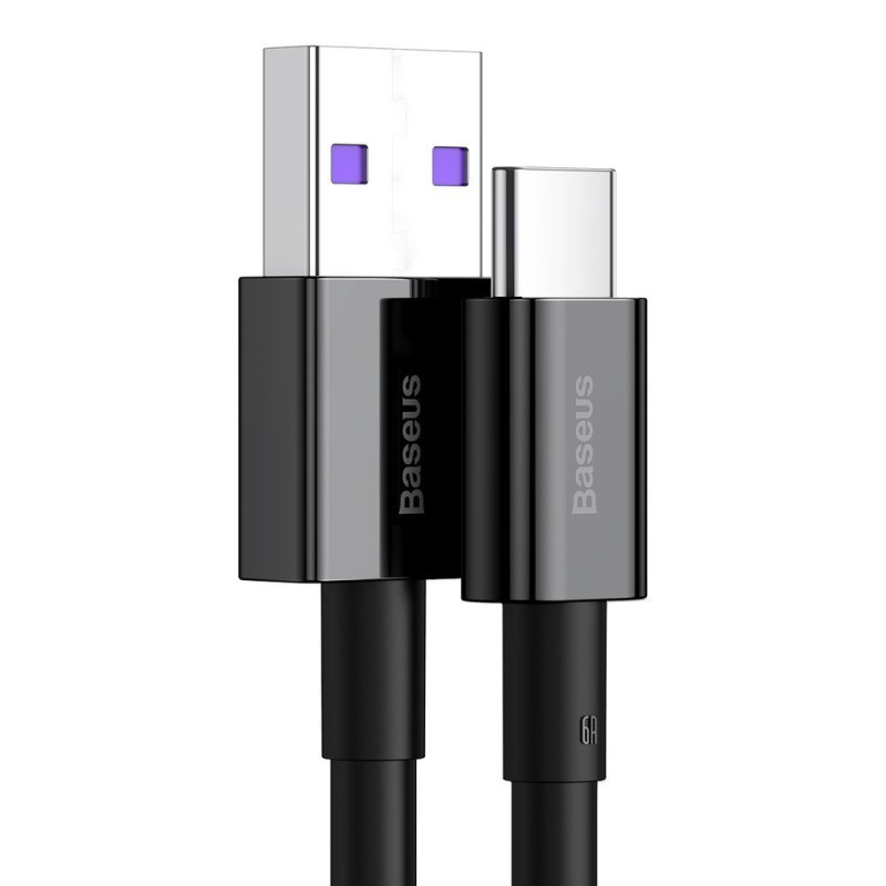Puikus Huawei USB laidas – USB-C 11V / 6A SuperCharge 1m – juodas