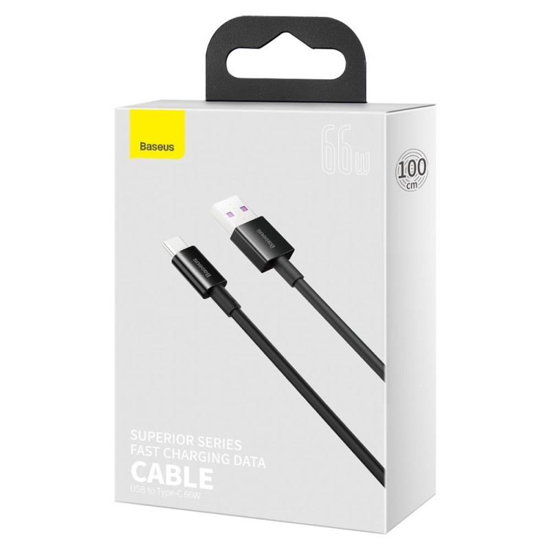 Puikus Huawei USB laidas – USB-C 11V / 6A SuperCharge 1m – juodas