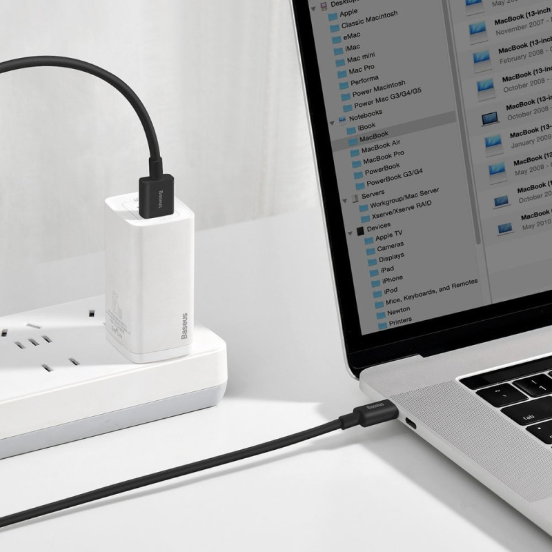 Puikus Huawei USB laidas – USB-C 11V / 6A SuperCharge 1m – juodas