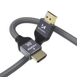 
Tvirtas ir patvarus HDMI 2.1 8K/ 4K/ 2K pintas kabelis 2m – sidabrinis
