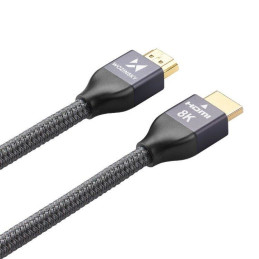 
Tvirtas ir patvarus HDMI 2.1 8K/ 4K/ 2K pintas kabelis 2m – sidabrinis
