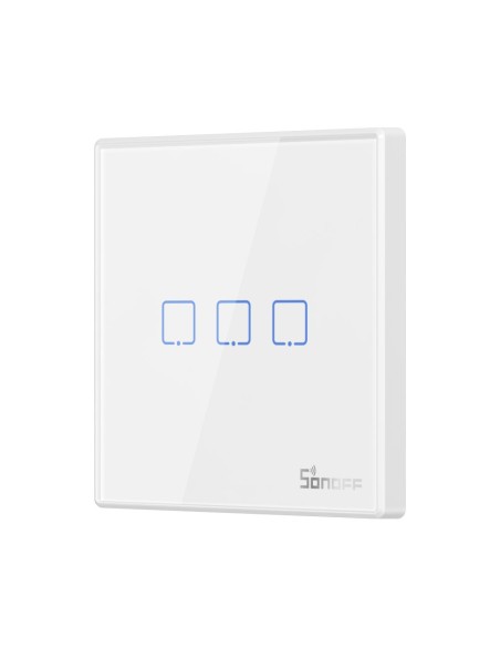 Trijų kanalų jutiklinis šviesos jungiklio mygtukas WiFi nuotolinio valdymo pultas 433 MHz baltas T2EU3C-RF Trijų kanalų jutiklinis šviesos jungiklio mygtukas WiFi nuotolinio valdymo pultas 433 MHz baltas T2EU3C-RF