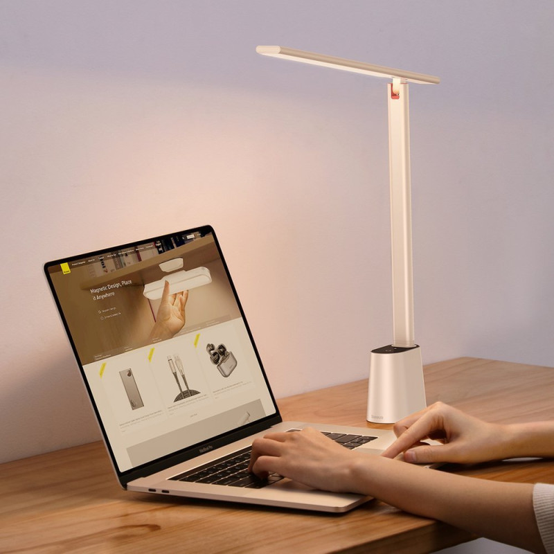 Smart Eye belaidė LED stalinė naktinė lempa 2200mAh - balta