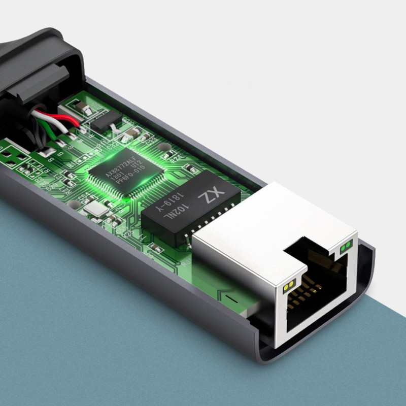 Išorinė RJ45 LAN tinklo plokštė – USB-C 1 Gigabit Ethernet – pilka
