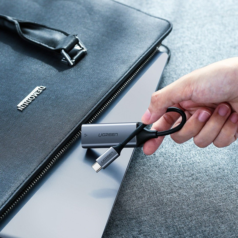 Išorinė RJ45 LAN tinklo plokštė – USB-C 1 Gigabit Ethernet – pilka