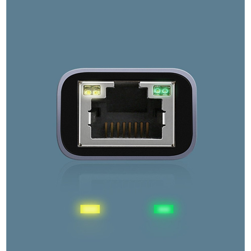Išorinė RJ45 LAN tinklo plokštė – USB-C 1 Gigabit Ethernet – pilka