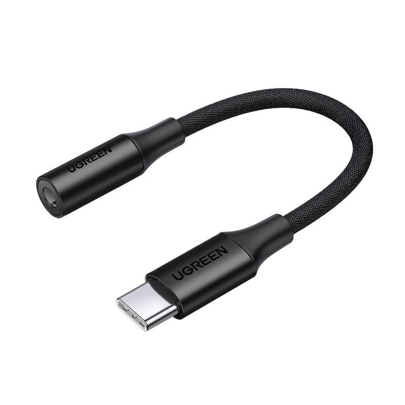 
USB-C iki 3,5 mm Mini Jack 10 cm ausinių adapteris – juodas
