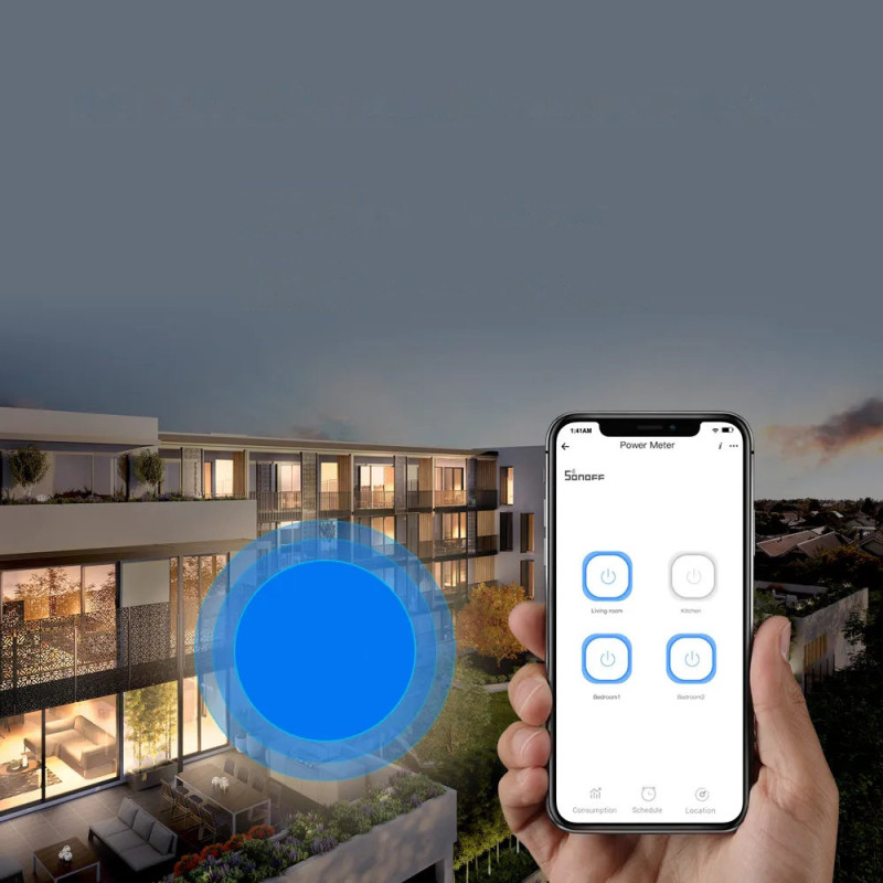 Išmanusis jungiklis energijos suvartojimo matuoklis WiFi Ethernet SPM-4Relay
