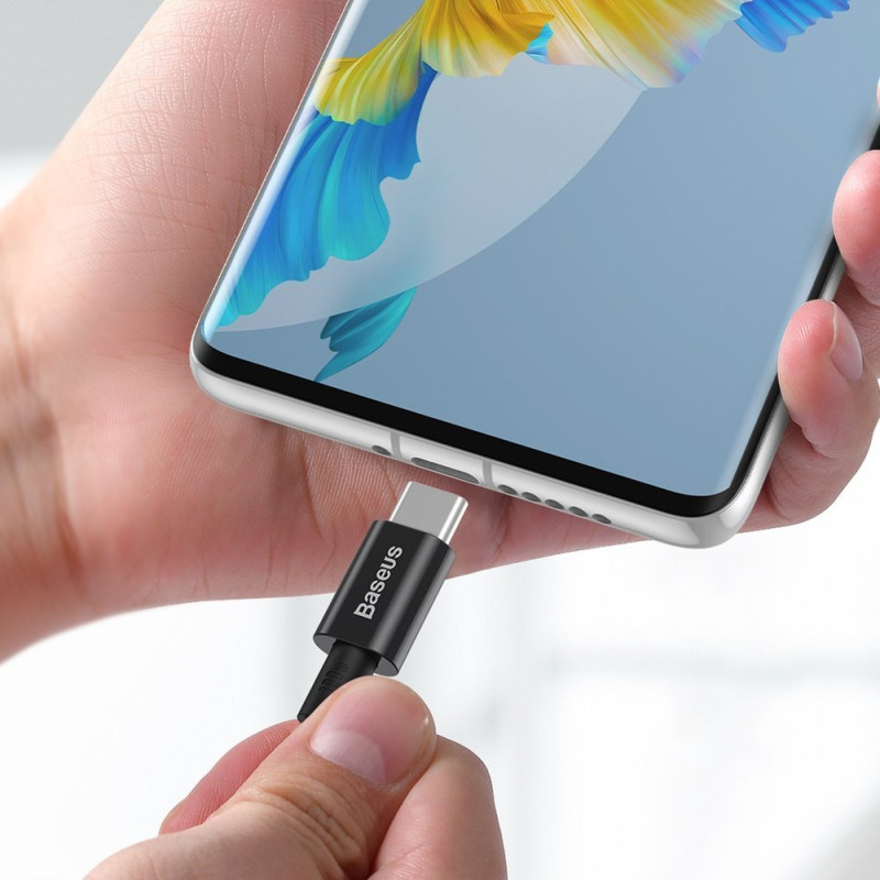 Puikus USB-C – USB-C greito įkrovimo laidas 100W 5A 2m – juodas