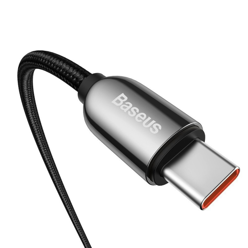 USB-C - USB-C laidas su galios matuoklio ekranu, 2m - juodas