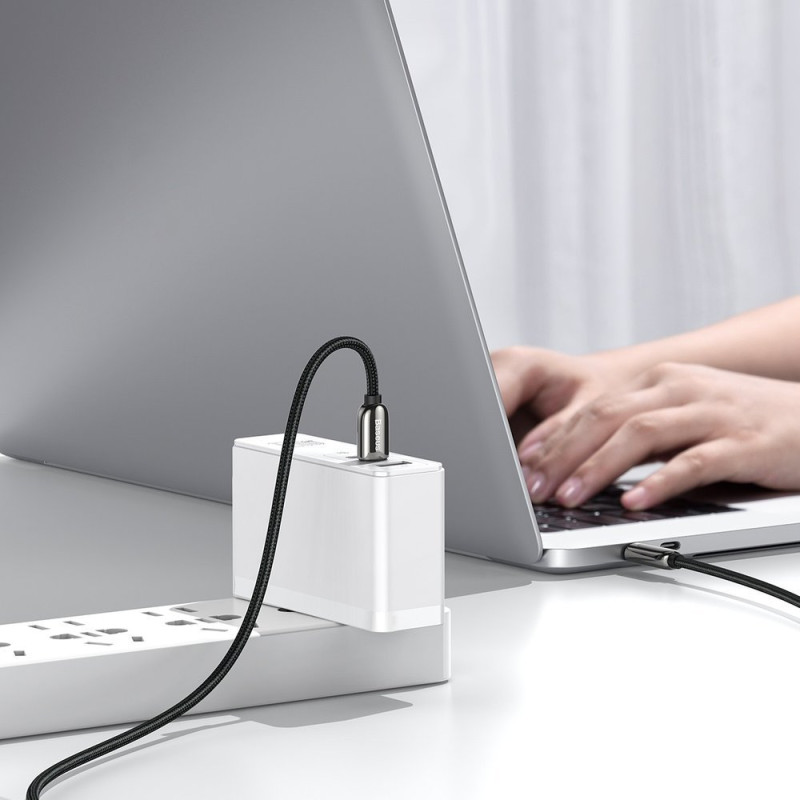 USB-C - USB-C laidas su galios matuoklio ekranu, 2m - juodas