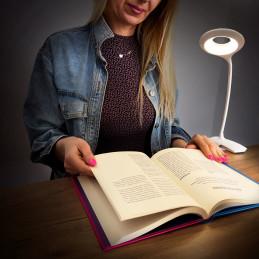 
Belaidė grožio LED lempa darbui skaityti + micro USB laidas - baltas
