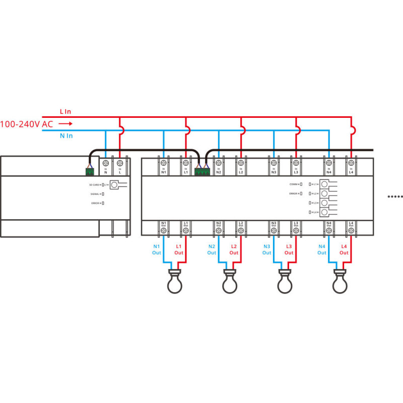 Išmanusis jungiklis energijos suvartojimo matuoklis WiFi Ethernet SPM-4Relay