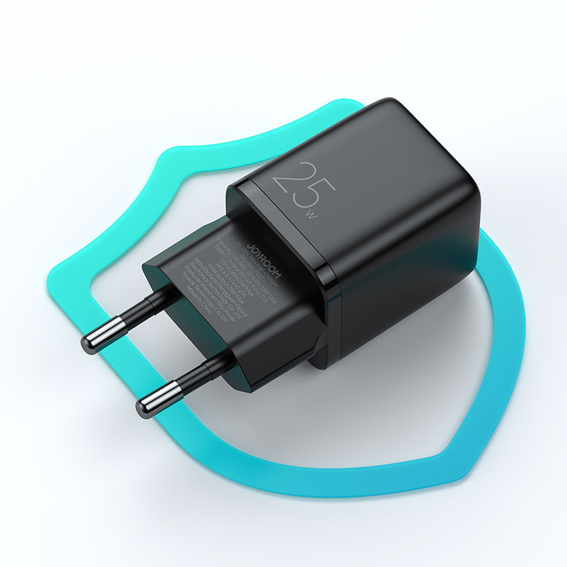 Mažas greitas įkroviklis, USB-C PD maitinimo šaltinis 5-12V 25W - juodas