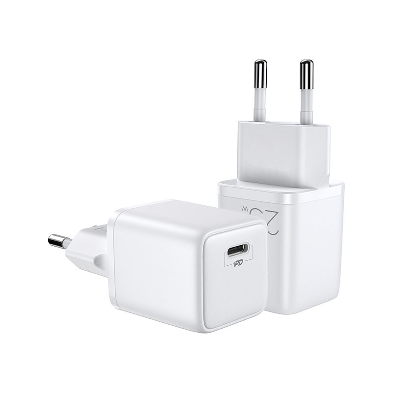
Mažas greitas įkroviklis, USB-C PD maitinimo šaltinis 5-12V 25W - baltas

