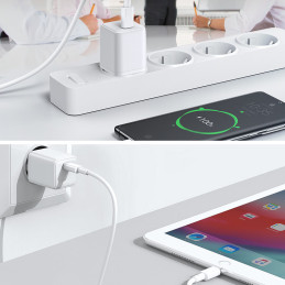 
Mažas greitas įkroviklis, USB-C PD maitinimo šaltinis 5-12V 25W - baltas
