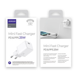 
Mažas greitas įkroviklis, USB-C PD maitinimo šaltinis 5-12V 25W - baltas
