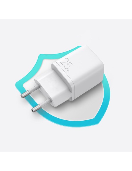 
Mažas greitas įkroviklis, USB-C PD maitinimo šaltinis 5-12V 25W - baltas
