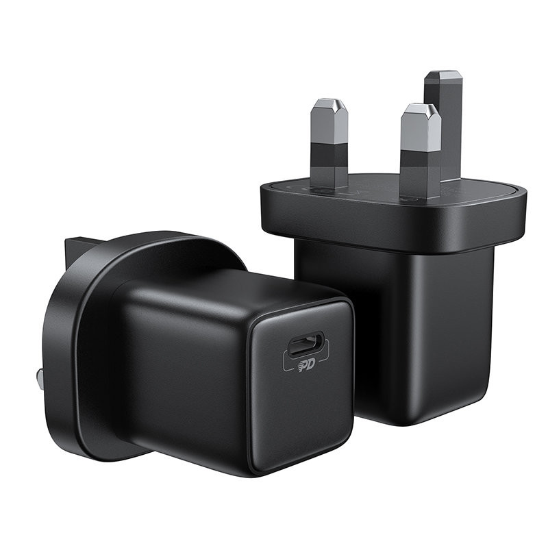 
Mažas greito įkroviklio maitinimo adapteris USB-C PD 5-12V 25W JK kištukas – juodas
