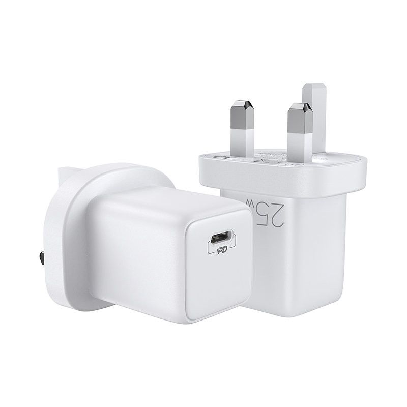 
Mažas greito įkroviklio maitinimo adapteris USB-C PD 5-12V 25W JK kištukas – baltas
