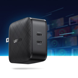 
2x USB-C 66W Power Delivery 3.0 Quick Charge 4.0 sieninis įkroviklis – juodas
