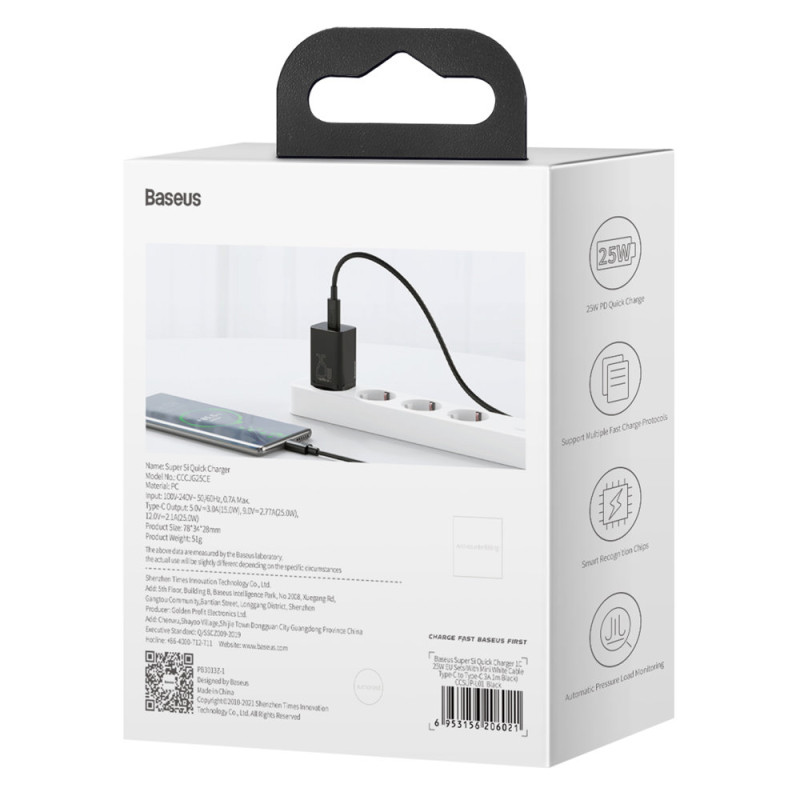 
Itin greitas USB-C 25W Power Delivery Quick Charge įkroviklis – juodas
