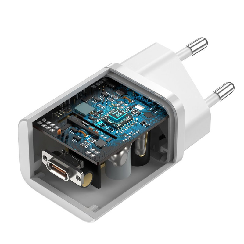 Itin greitas USB-C 25 W maitinimo tiekimo greito įkrovimo įkroviklis – baltas