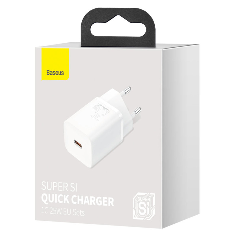Itin greitas USB-C 25 W maitinimo tiekimo greito įkrovimo įkroviklis – baltas