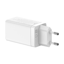 
GaN3 PRO greitas universalus sieninis įkroviklis 2x USB-C / USB + USB-C laidas 65W - baltas
