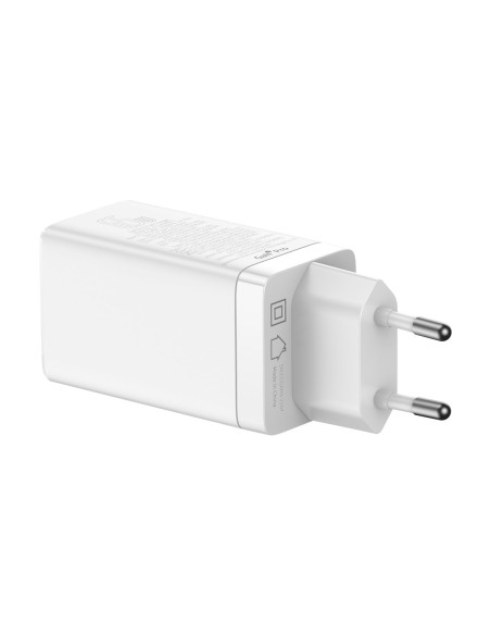 
GaN3 PRO greitas universalus sieninis įkroviklis 2x USB-C / USB + USB-C laidas 65W - baltas
