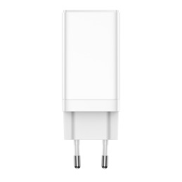 
GaN3 PRO greitas universalus sieninis įkroviklis 2x USB-C / USB + USB-C laidas 65W - baltas
