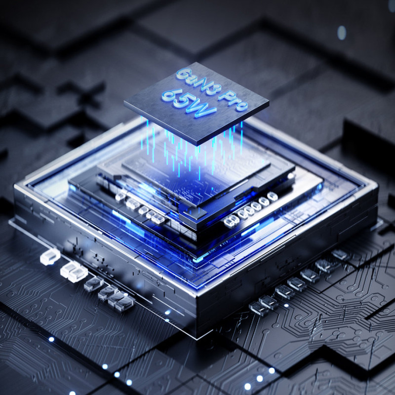 
GaN3 PRO greitas universalus sieninis įkroviklis 2x USB-C / USB + USB-C laidas 65W - baltas
