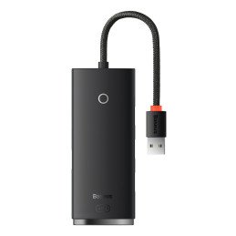 
4 prievadų Lite serijos HUB skirstytuvas USB-A iki 4x USB-A 3.0 kabelis 25 cm – juodas
