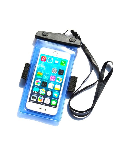 
Neperšlampamas telefono dėklas su PVC apyranke - mėlynas
