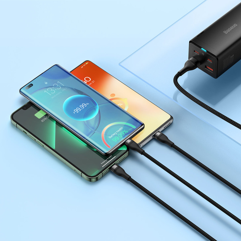 3in1 USB į USB-C / iPhone Lightning / mikro USB laidas 1,2 m - juodas