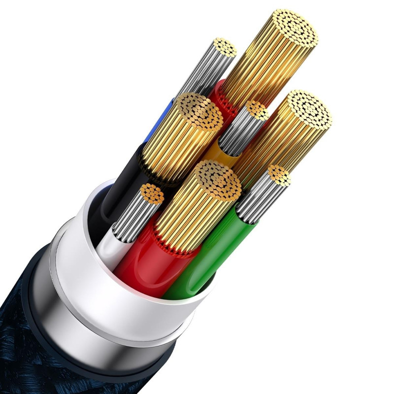 Kabelis 4in1 USB+USB-C prie USB-C / iPhone Lightning / micro USB 1,2m – mėlynas