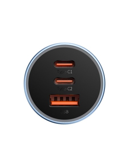 
PRO USB-A + 2x USB-C 65W QC4.0 automobilinis įkroviklis - mėlynas
