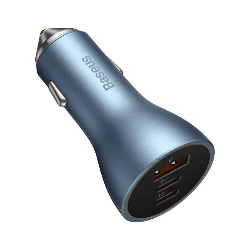 
PRO USB-A + 2x USB-C 65W QC4.0 automobilinis įkroviklis - mėlynas
